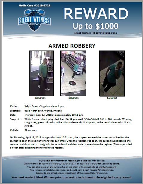 Armed Robbery Sally S Beauty Supply 6135 N 35th Ave Silent