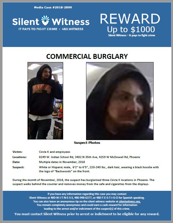 Commercial Burglary / multiple Circle K’s