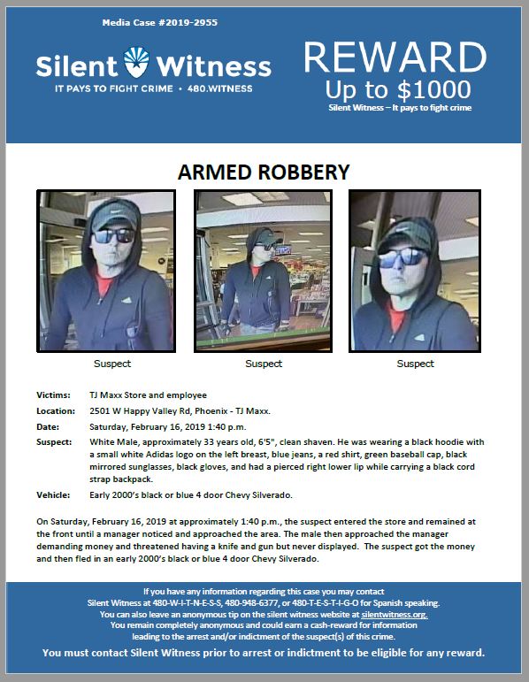 Armed Robbery / TJ Maxx Store / 2501 W. Happy Valley Rd, Phoenix