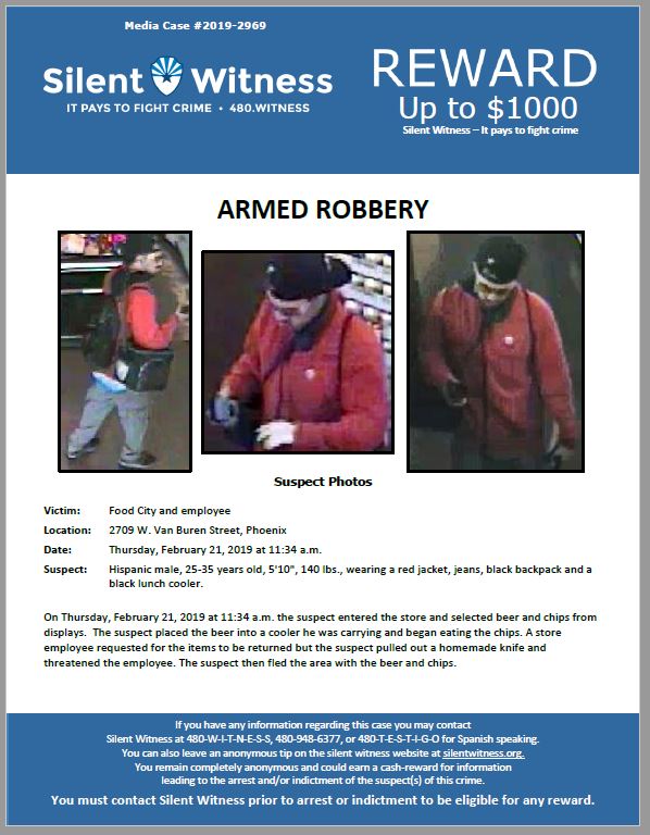 Armed Robbery / Food City / 2709 W. Van Buren St.