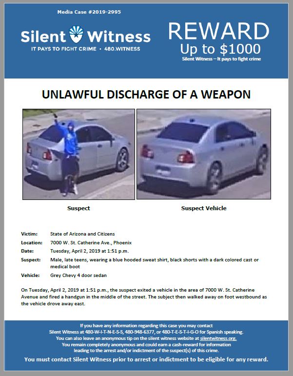 Unlawful Discharge of a Weapon / 7000 W. St. Catherine Ave., Phoenix