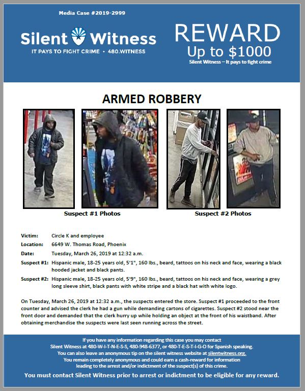 Armed Robbery / Circle K / 6649 W. Thomas Road, Phoenix