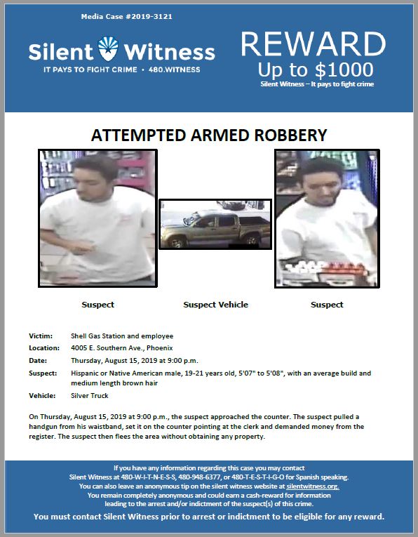 Attempted Armed Robbery / Shell Gas Station / 4005 E. Southern Ave