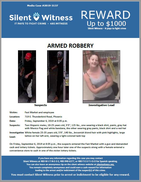 Armed Robbery / Fast Market / 719 E. Thunderbird Road, Phoenix