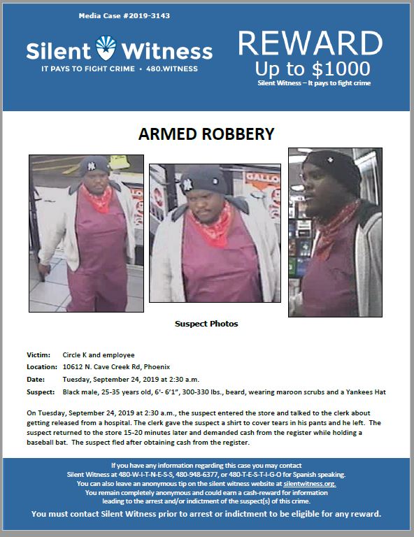 Armed Robbery / Circle K / 10612 N. Cave Creek Rd, Phoenix