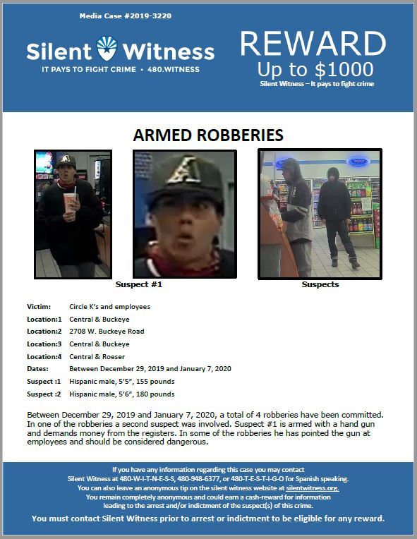 robberies,tombstone armed robberies / multiple locations / phoenix