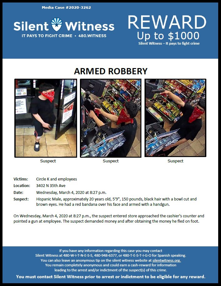 Armed Robbery / Circle K 3402 N. 35th Avenue