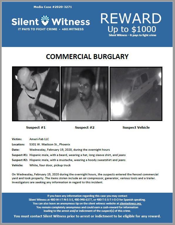 Commercial Burglary / 5301 W. Madison St., Phoenix