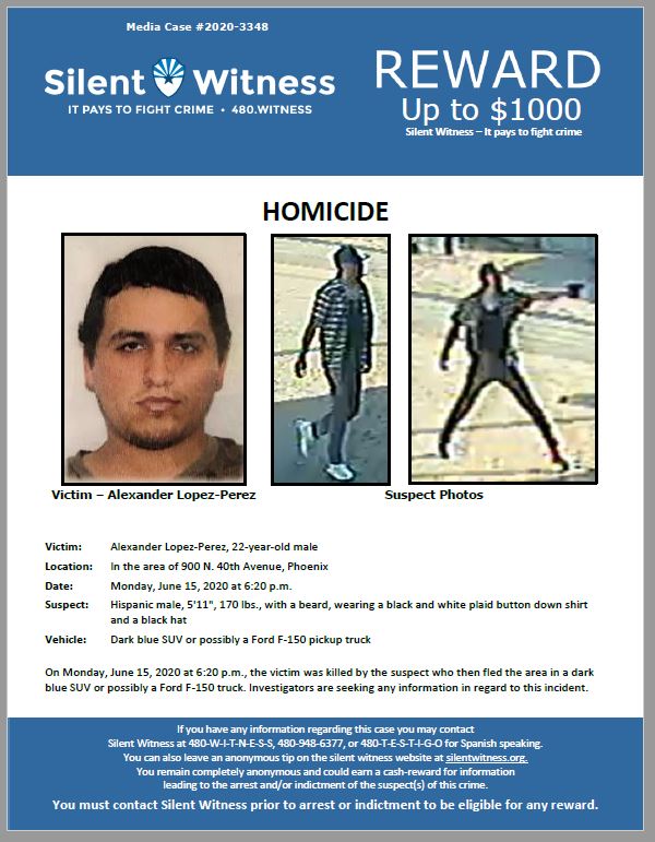 Alexander Lopez-Perez / In the area of 900 N. 40th Avenue, Phoenix