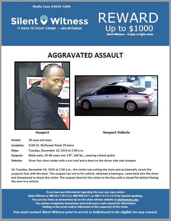 Aggravated Assault / 39 year old male victim / 5105 W. McDowell Road, Phoenix