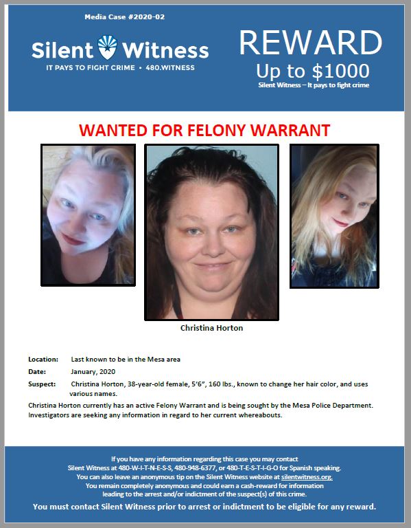 Christina Horton / Last known to be in the Mesa area