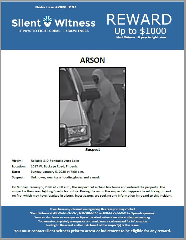 Arson / Reliable & D-Pendable Auto Sales / 1017 W. Buckeye Road, Phoenix