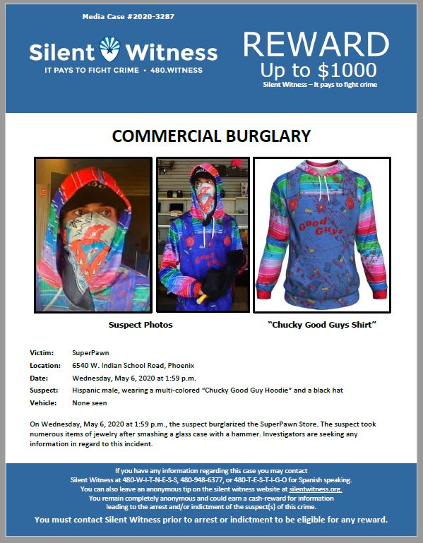 Commercial Burglary / SuperPawn Store / 6540 W. Indian School Road, Phoenix