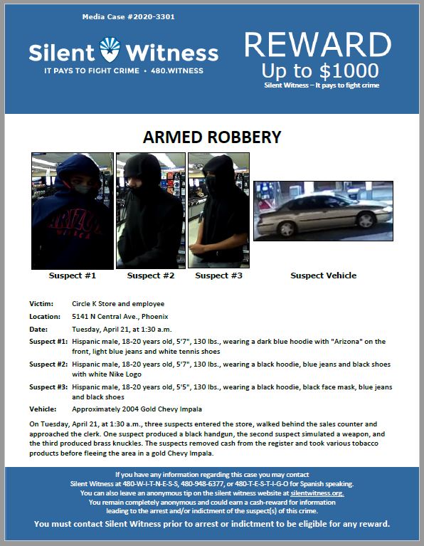Armed Robbery / Circle K / 5141 N Central Ave., Phoenix